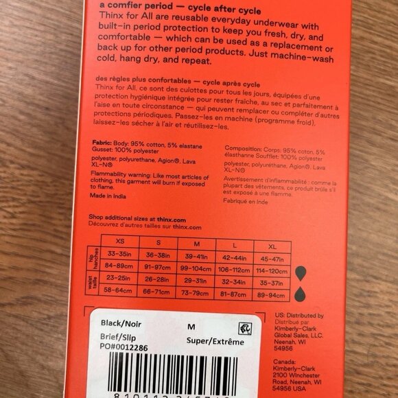 Lot of 4 Pairs THINX Reusable Period Briefs Underwear Super Absorbant Medium NEW - Picture 4 of 6